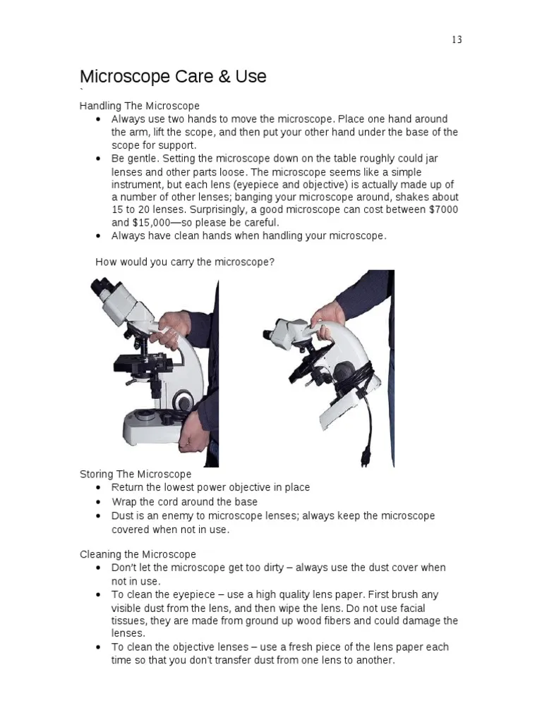 Clean and Care for a Microscope